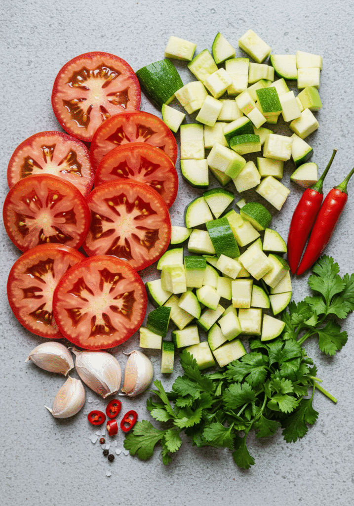 Zaalouk: Traditional Moroccan Salad Recipe 2 Moroccan tradtional Zaalouk ingrediants