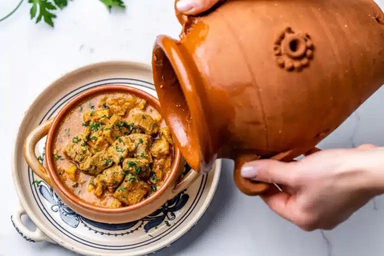 Traditional Moroccan tanjia slow-cooking in Marrakech ashes