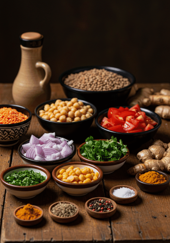 Harira: Classic Moroccan Soup for Warmth & Nourishment 2 moroccan traditional harira ingredients