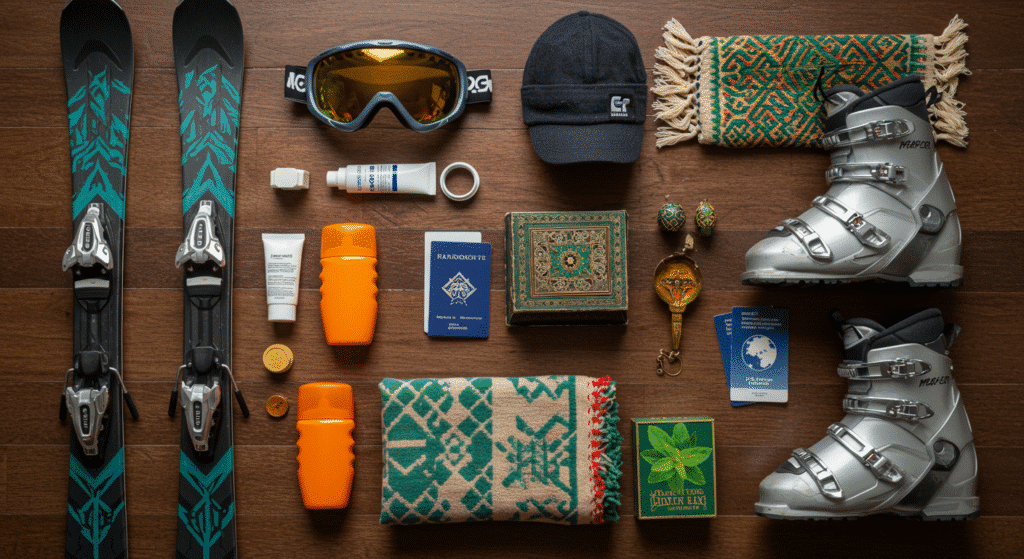 Essential equipment and items for skiing in Morocco