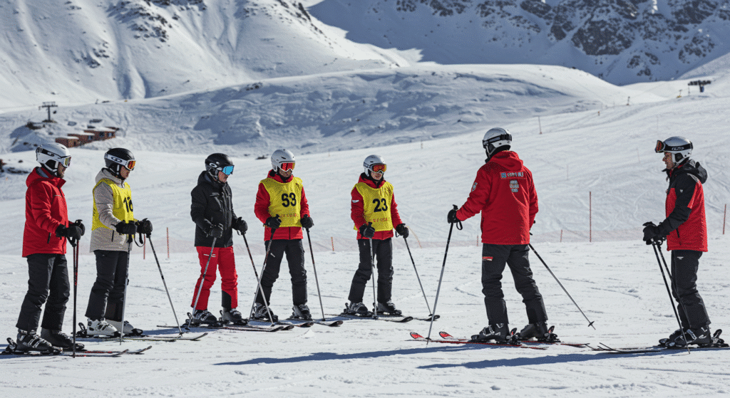 Ski instruction for beginners at Oukaimeden resort